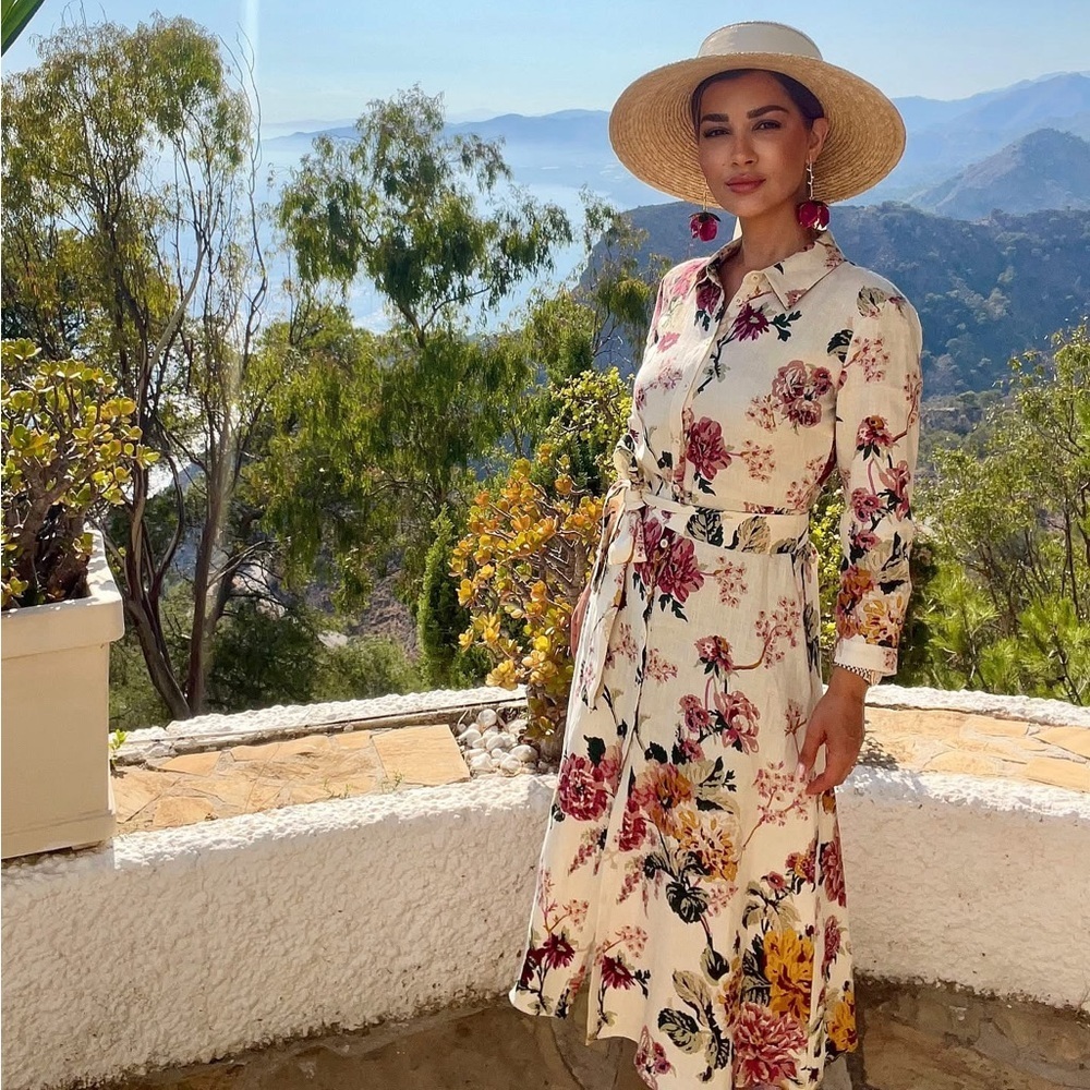 🦋 Bloggers Favorite 🦋 NWT ZARA 100% LINEN SHIRTDRESS ZW COLLECTION SIZE M